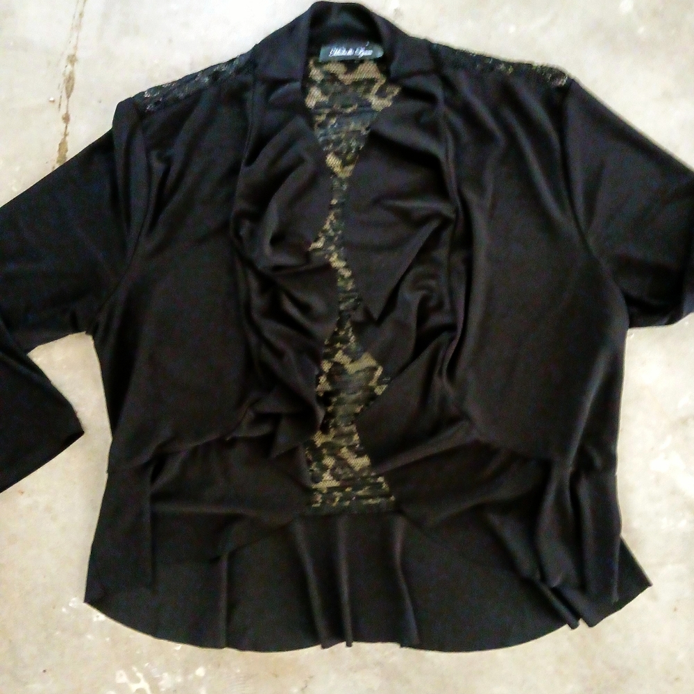 Michelle Lynn Black Lace over jacket. Size lg